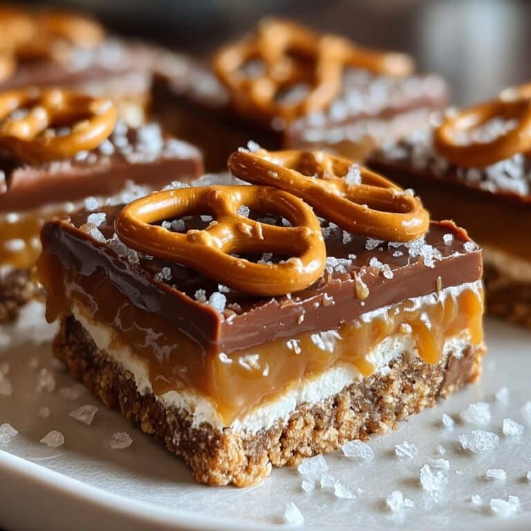 Quick No-Bake Salted Caramel Pretzel Bars