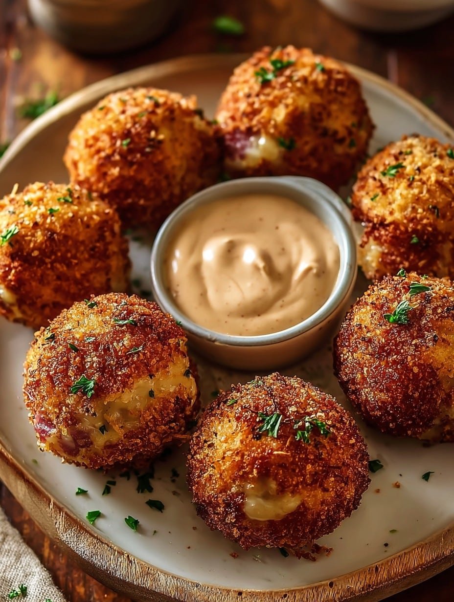 Reuben Balls with Spicy Thousand Island Dipping Sauce 12 Reuben Balls with Spicy Thousand Island Dipping Sauce