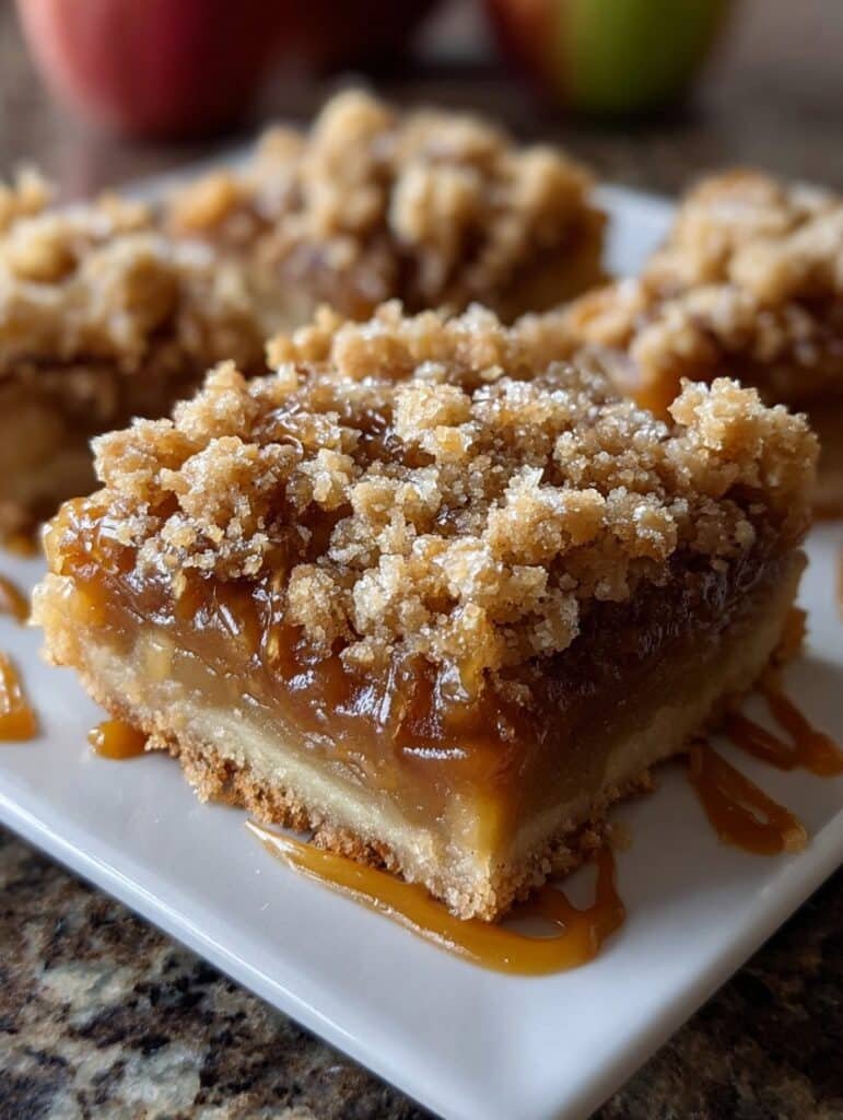 Salted Caramel Apple Crumble Bars Fall Recipe