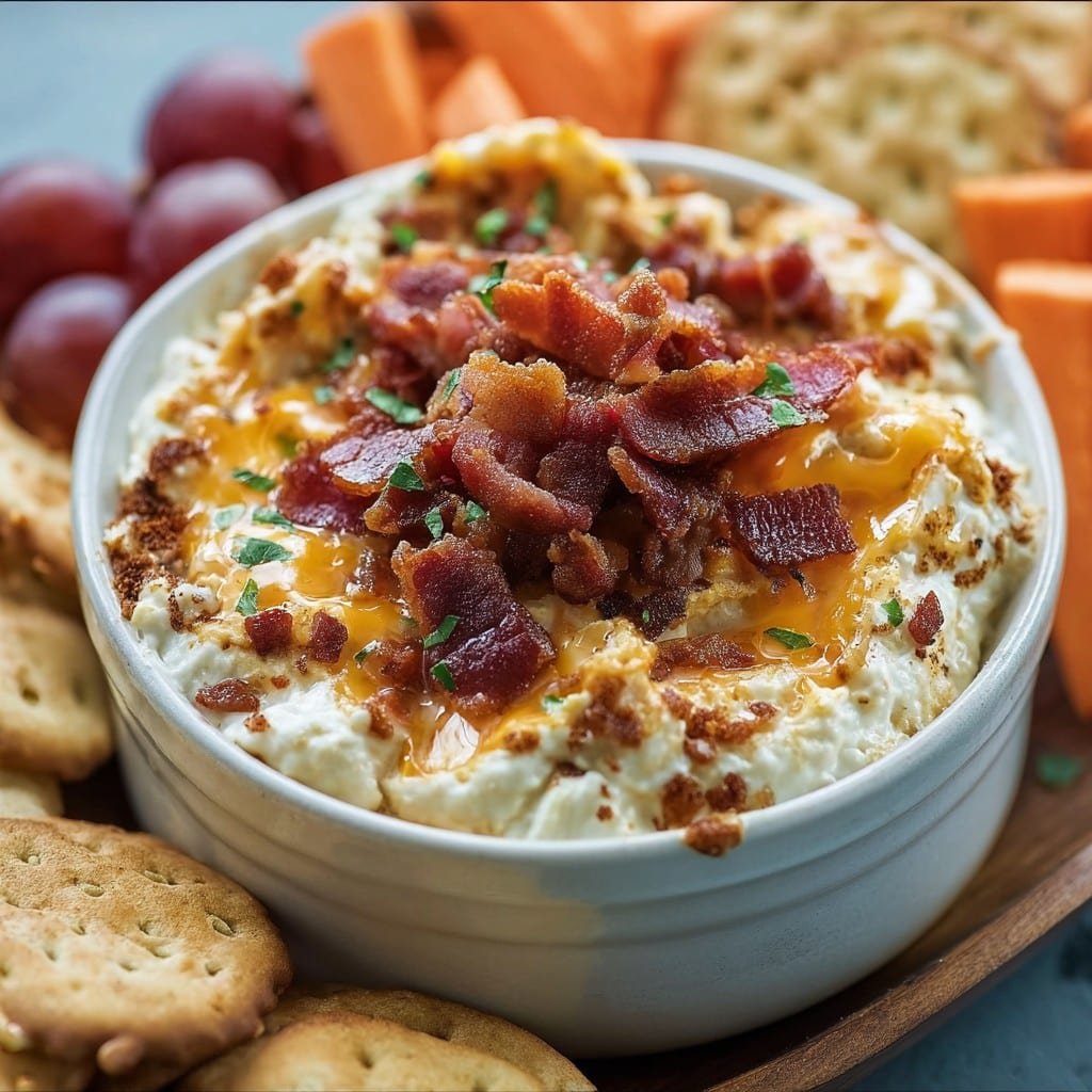 Savory Maple Bourbon Bacon Dip with Cheddar 1 Savory Maple Bourbon Bacon Dip with Cheddar