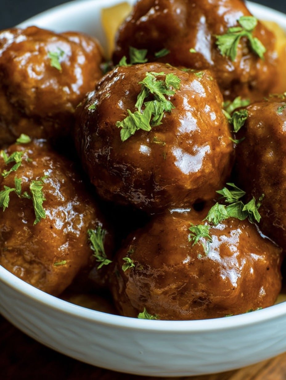 Slow Cooker Bourbon Apple Butter Meatballs 2 Slow Cooker Bourbon Apple Butter Meatballs