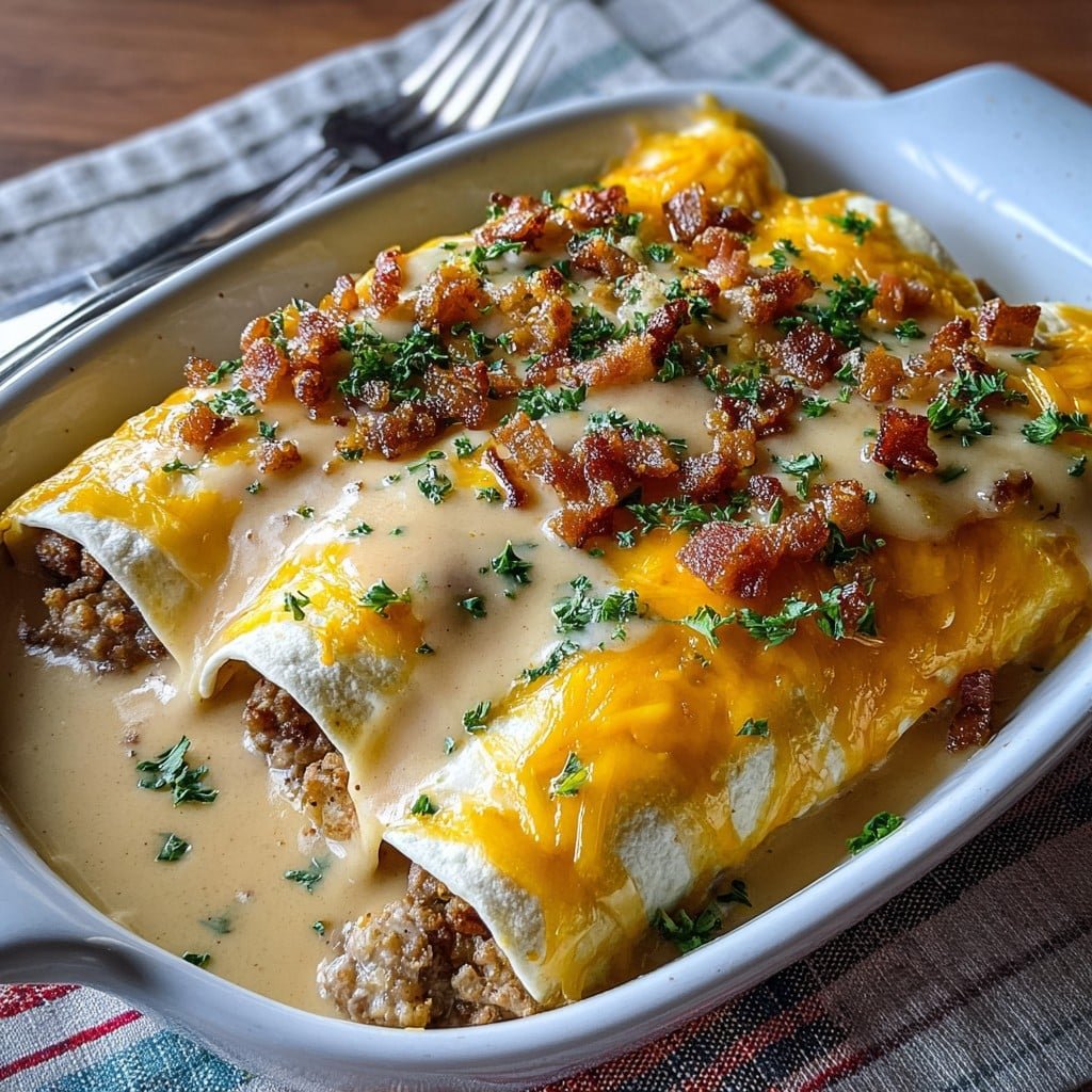 Southern Breakfast Enchiladas with Sausage Gravy 1 Southern Breakfast Enchiladas with Sausage Gravy