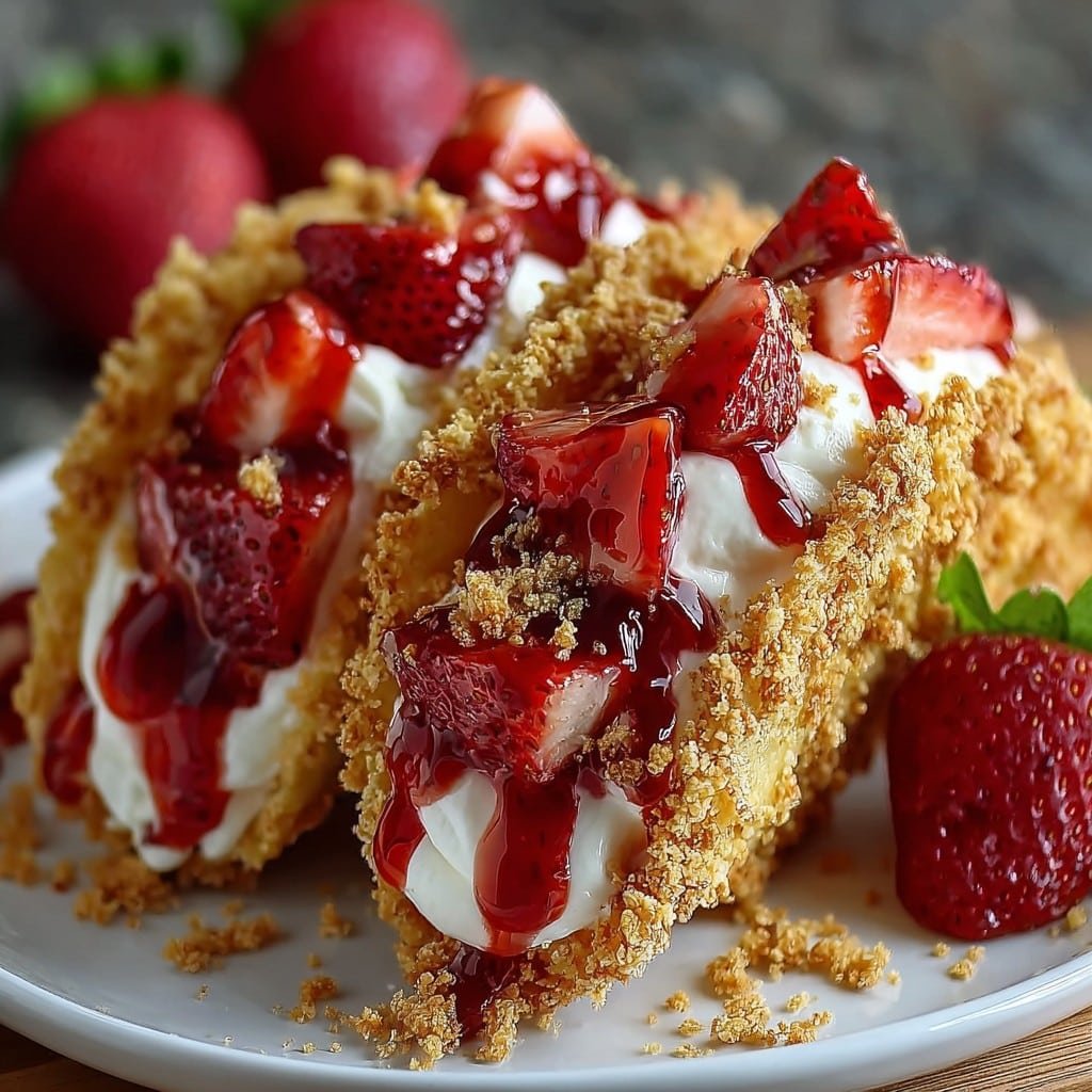 Strawberry Crunch Cheesecake Tacos 2 Strawberry Crunch Cheesecake Tacos