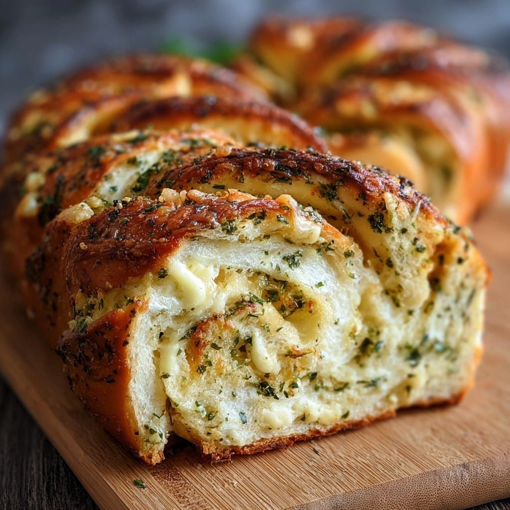 Swirled Garlic Herb And Cheese Bread 1 Swirled Garlic Herb And Cheese Bread