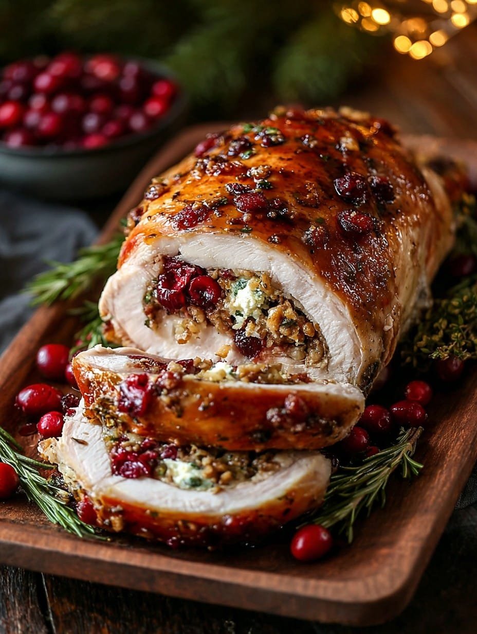 Thanksgiving and Christmas Cranberry-Stuffed Turkey Breast 1 Thanksgiving and Christmas Cranberry-Stuffed Turkey Breast