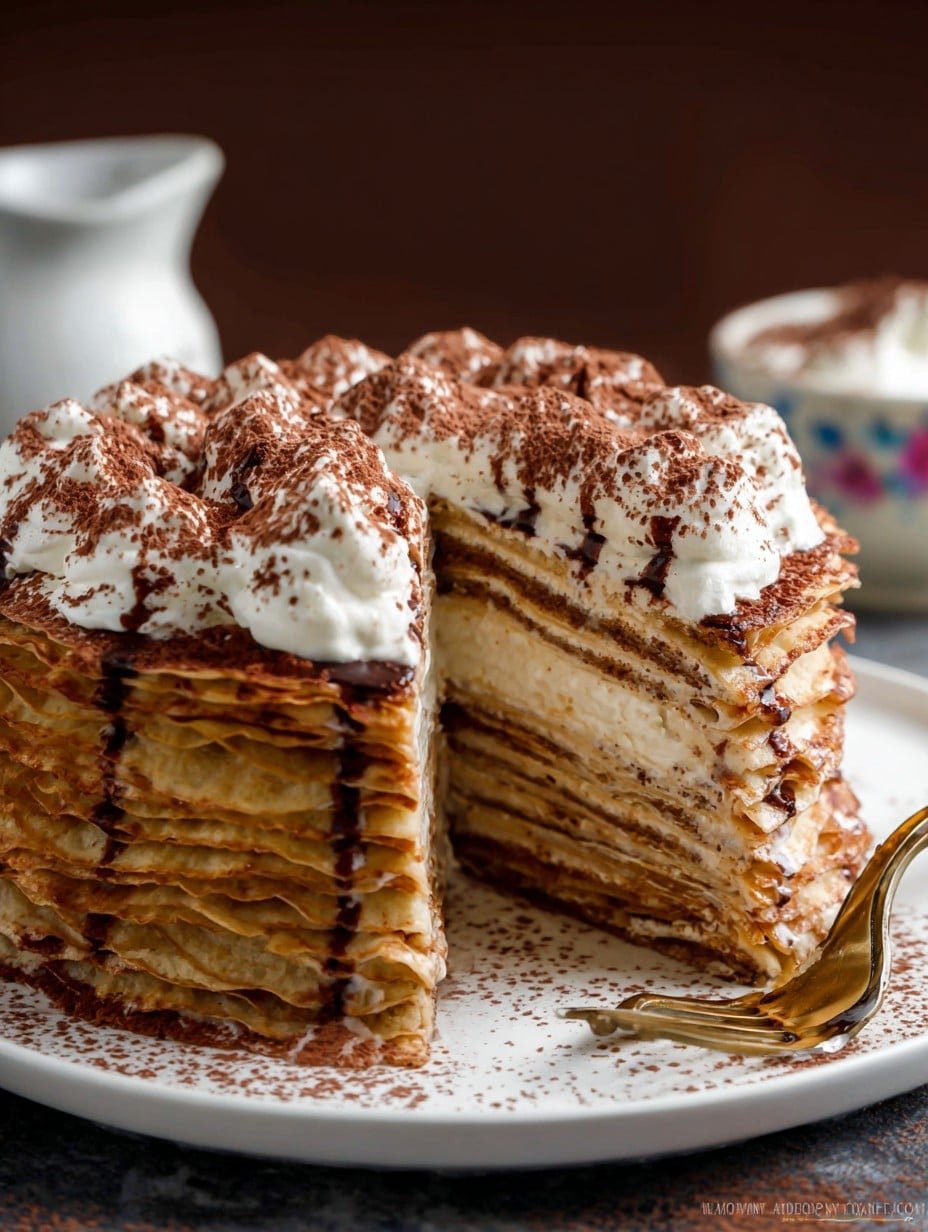 Tiramisu Crepe Cake 2 Tiramisu Crepe Cake