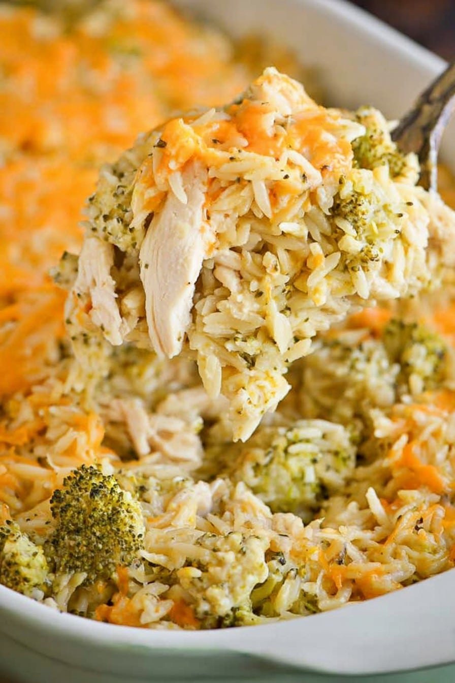 Broccoli Cheddar Baked Chicken Orzo