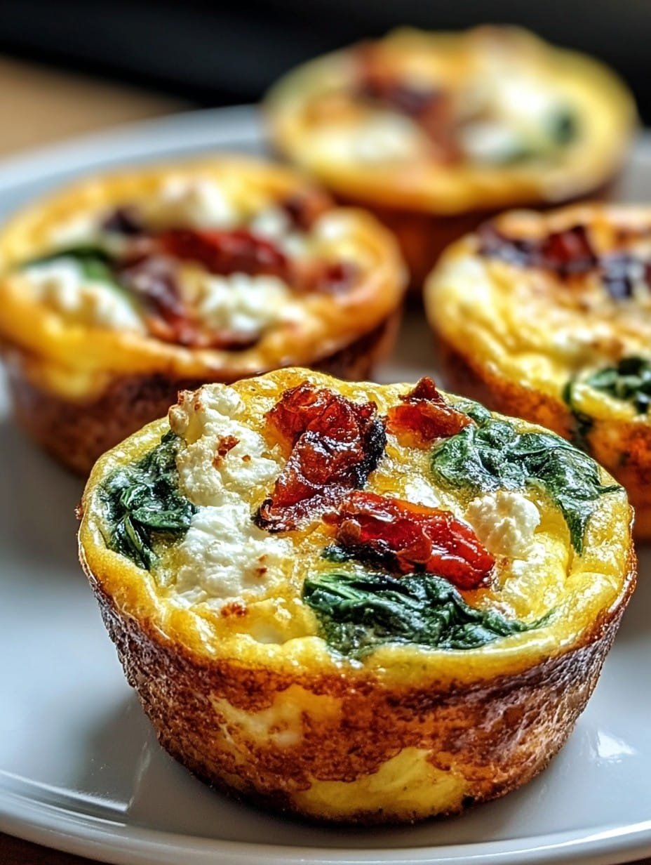 Amazing Spinach, Feta, and Sun-Dried Tomato Egg Muffins Delight