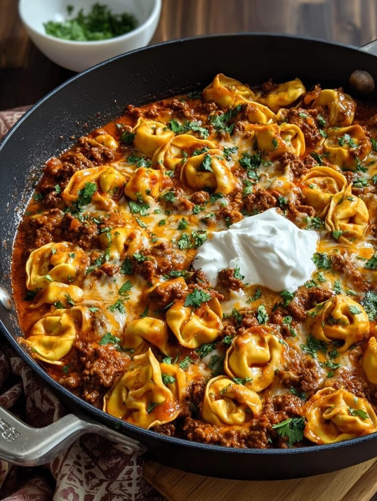 Cheesy Beef Enchilada Tortellini