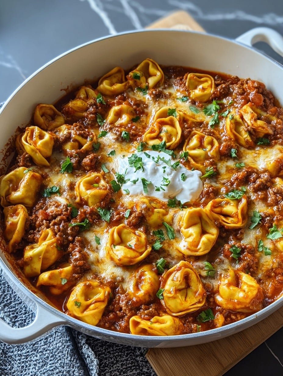 Cheesy Beef Enchilada Tortellini