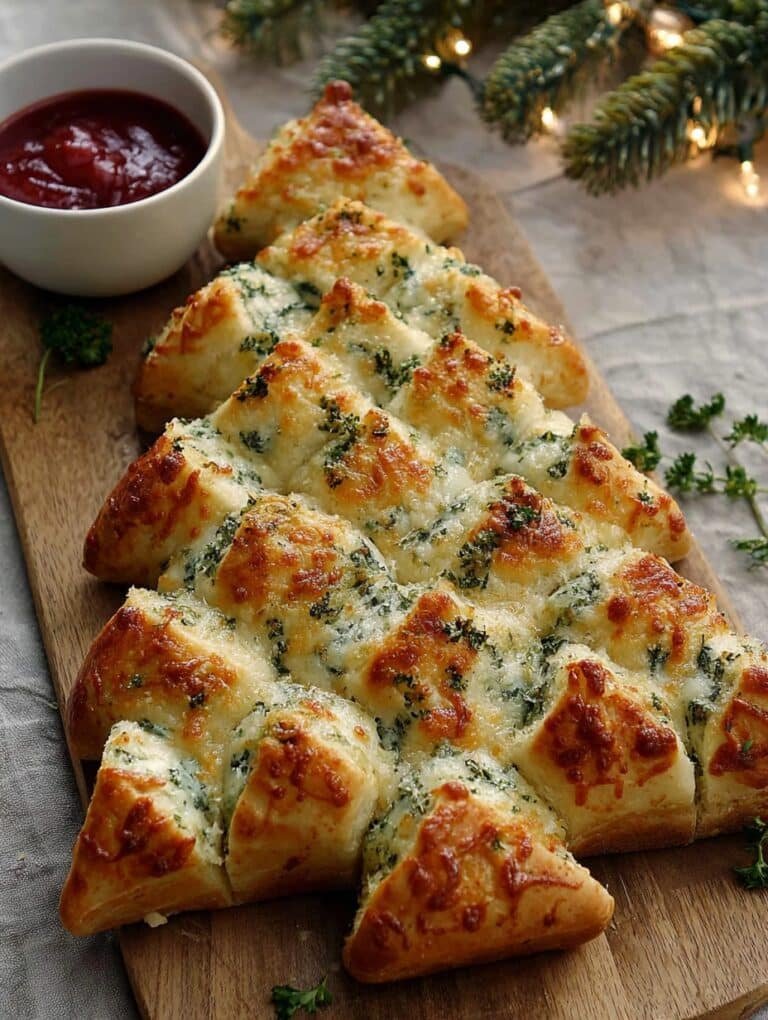 Cheesy Christmas Tree Bread Christmas appetizer
