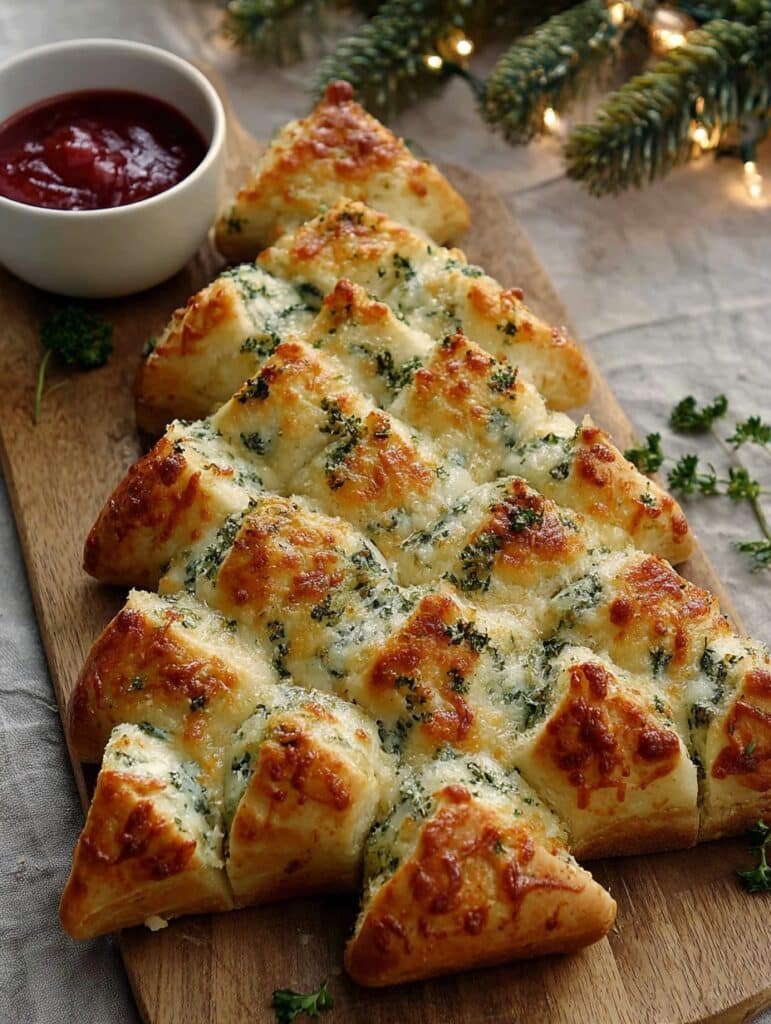 Cheesy Christmas Tree Bread Christmas appetizer