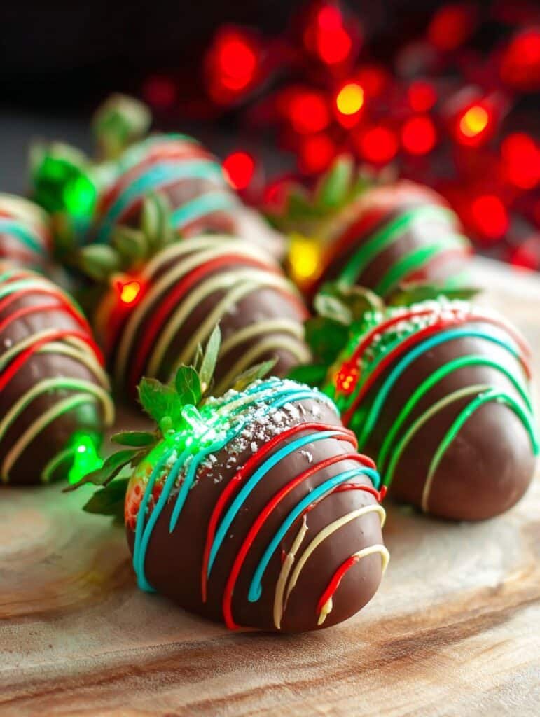 Christmas Lights Chocolate Covered Strawberries: My Festive Take
