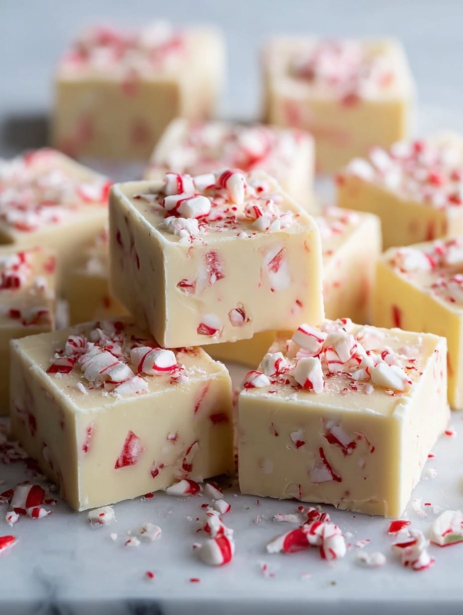 Christmas White Chocolate Peppermint Fudge