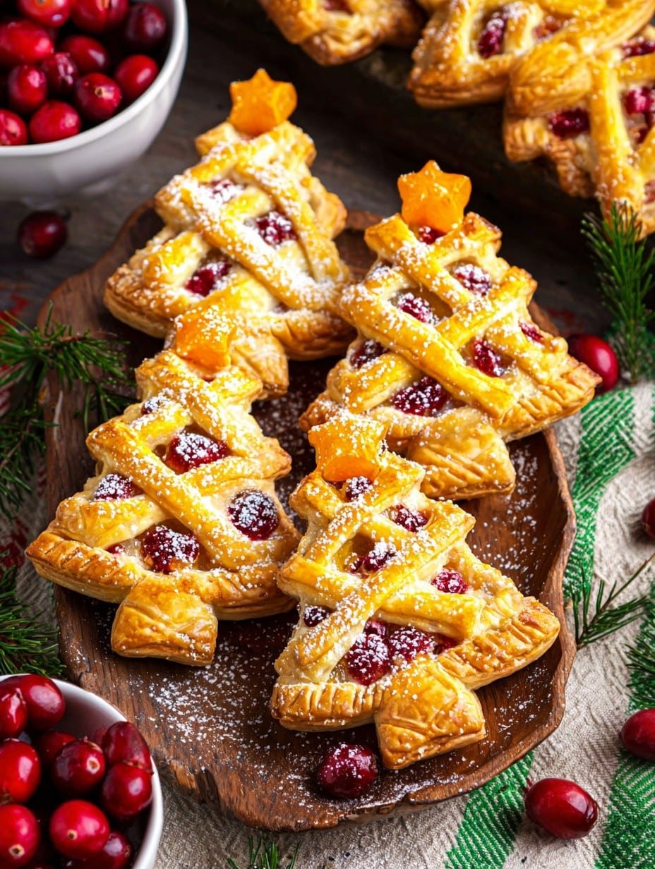 Cranberry & Orange Christmas Tree Pies