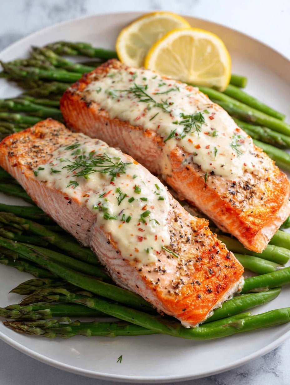 Easy Sour Cream Baked Salmon