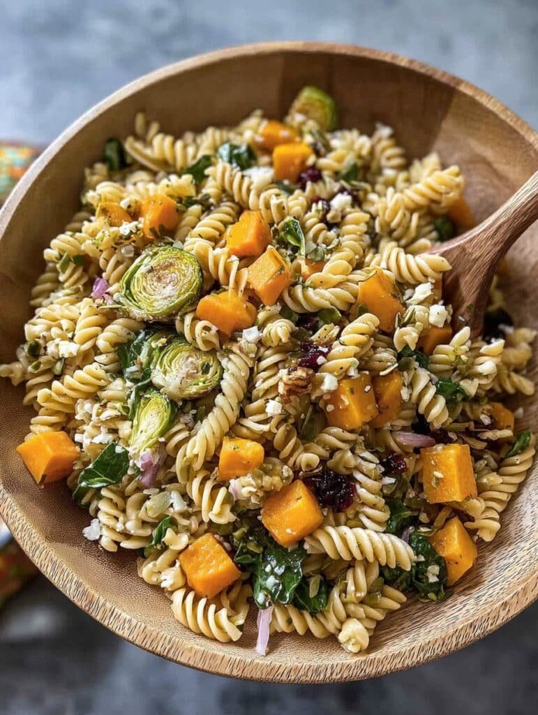 Fall Pasta Salad with Butternut Squash and Brussels: Cozy Favorite
