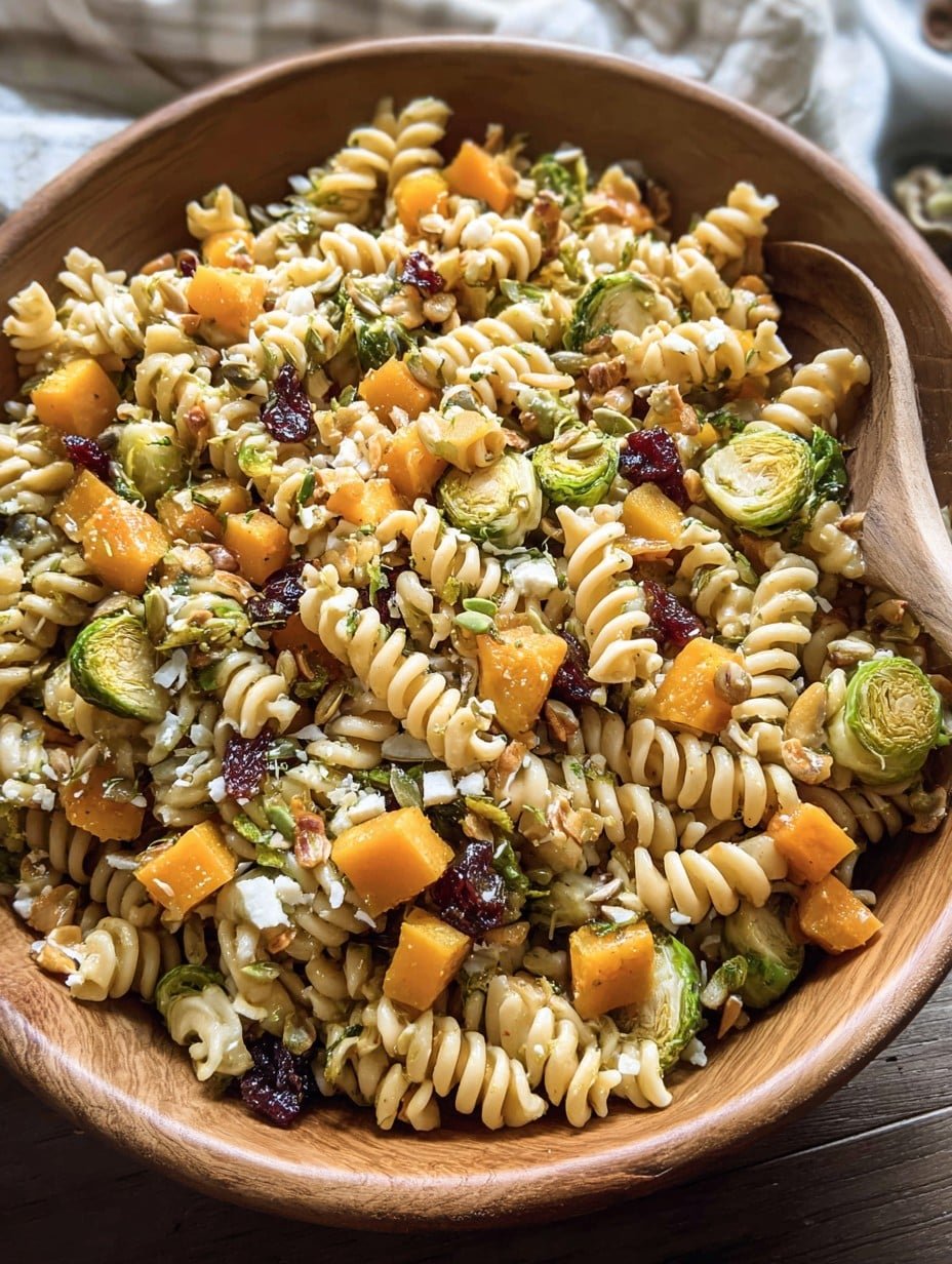 Fall Pasta Salad with Butternut Squash and Brussels