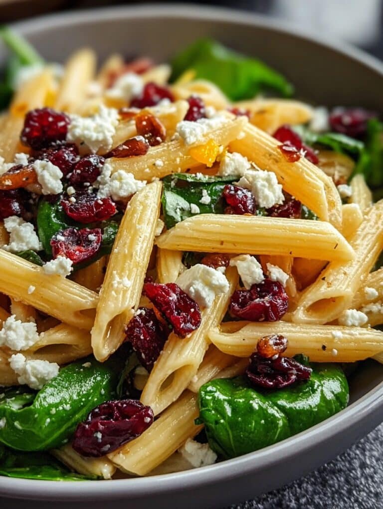 Feta & Cranberry Penne Salad with Orange Vinaigrette: My Go-To Crowd Pleaser