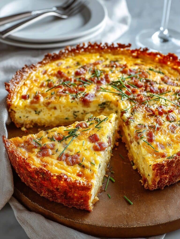 Hash Brown Crust Bacon and Cheddar Quiche Recipe You’ll Love