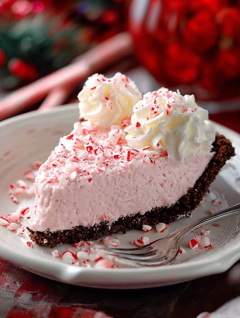 No Bake Christmas Peppermint Pie