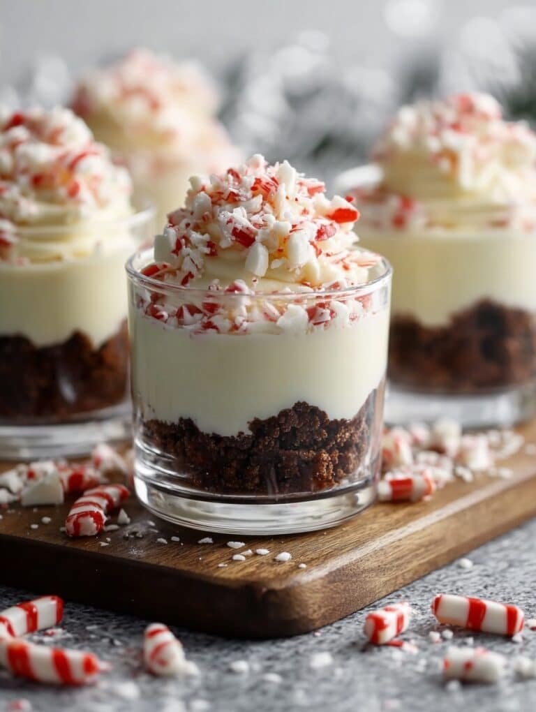 No-Bake Holiday White Chocolate Peppermint Bark Mousse