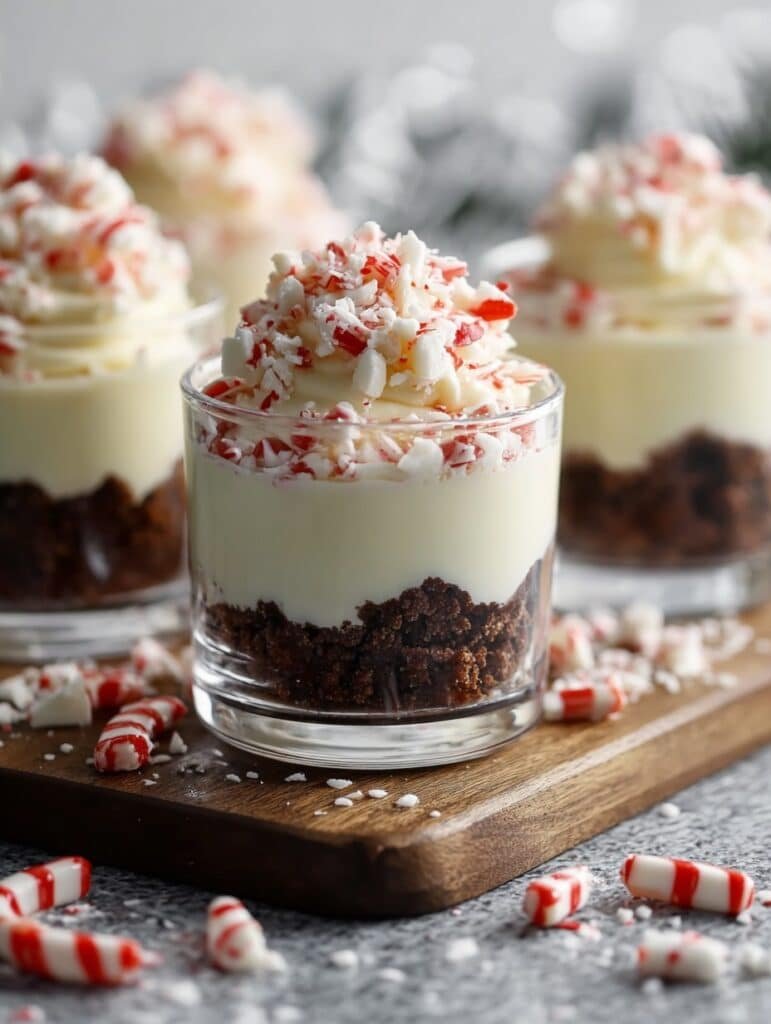 No-Bake Holiday White Chocolate Peppermint Bark Mousse