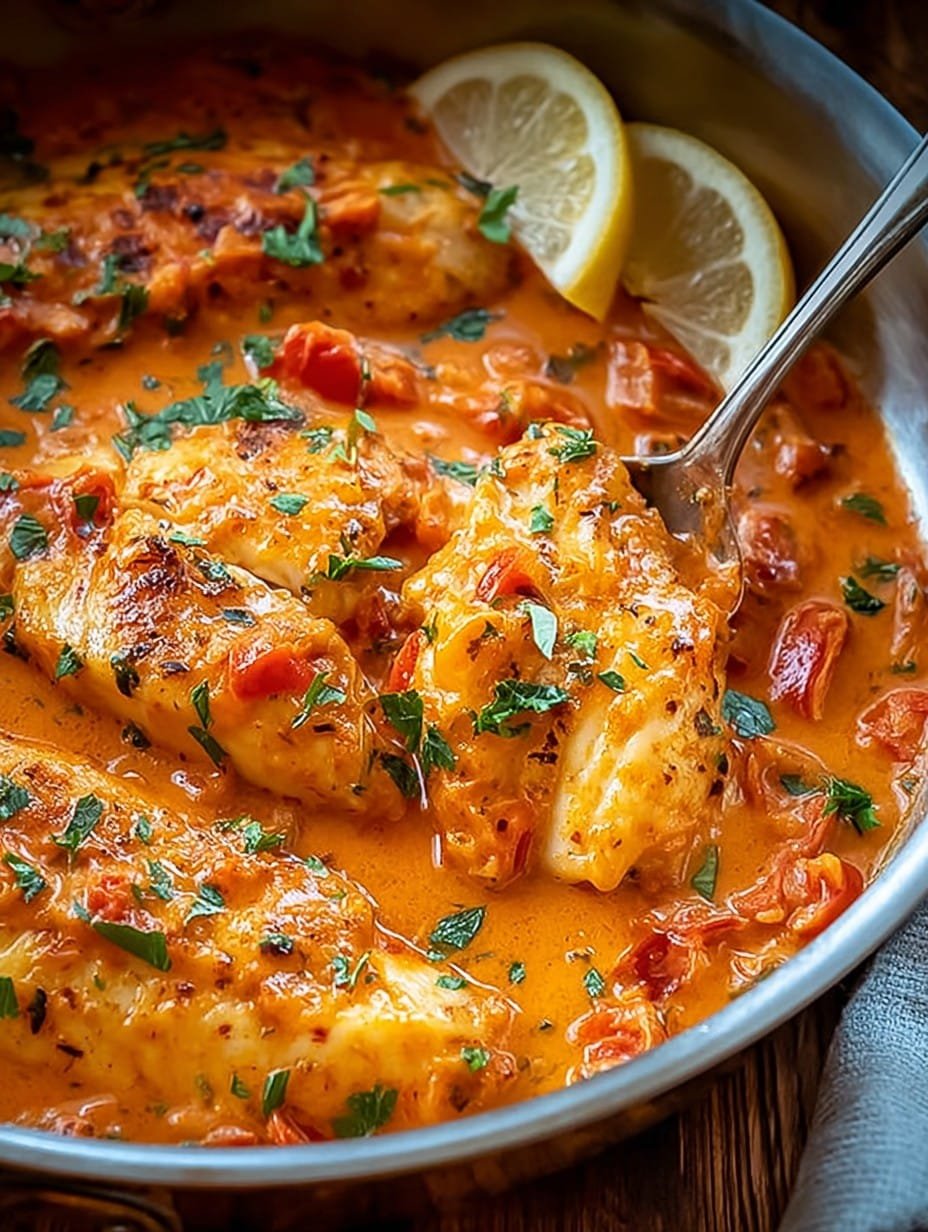 Savor Tilapia in Roasted Pepper Sauce