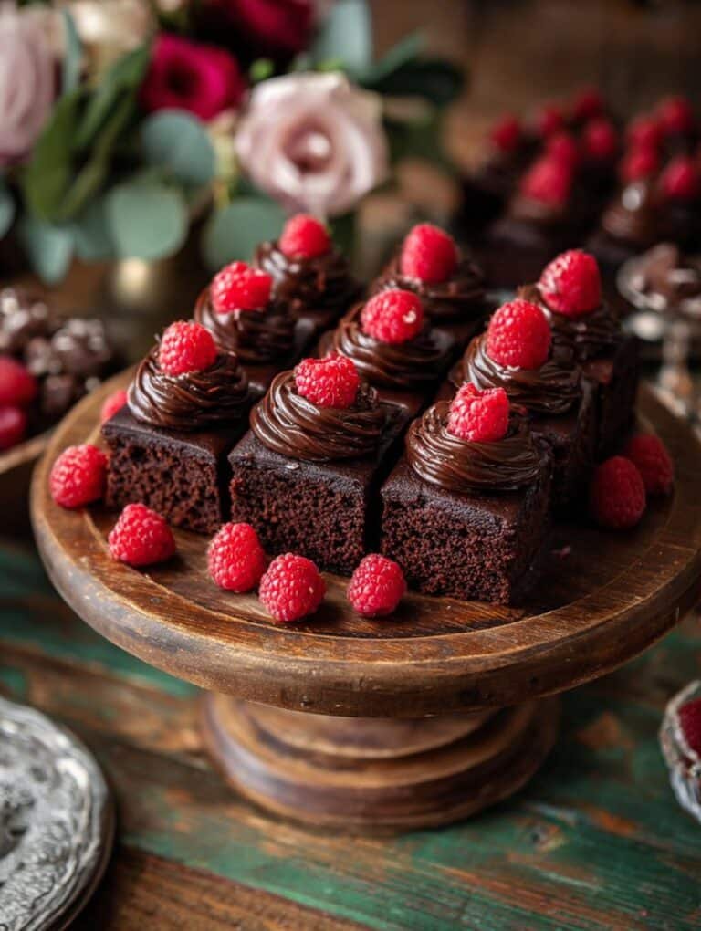 Chocolate Cake with Raspberries on Top for Party Food