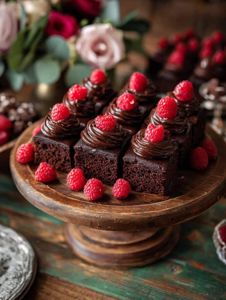 Chocolate Cake with Raspberries on Top for Party Food