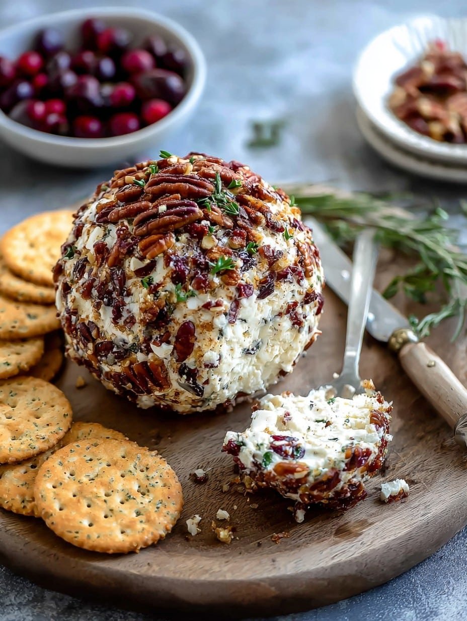 Cranberry Pecan Goat Cheese Ball New Years Eve Appetizer