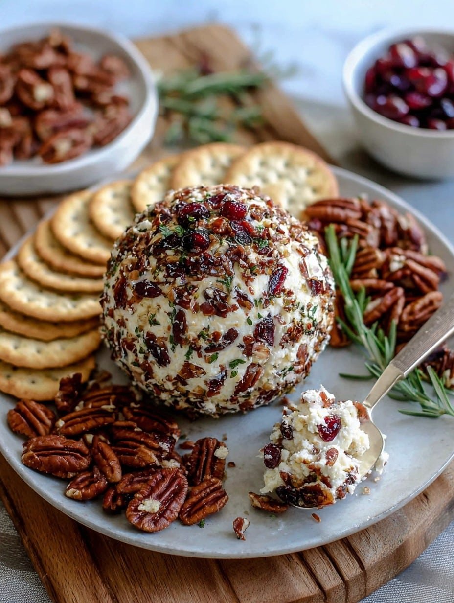 Cranberry Pecan Goat Cheese Ball New Years Eve Appetizer