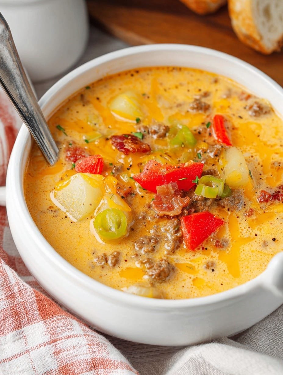 Crockpot Cheeseburger Soup