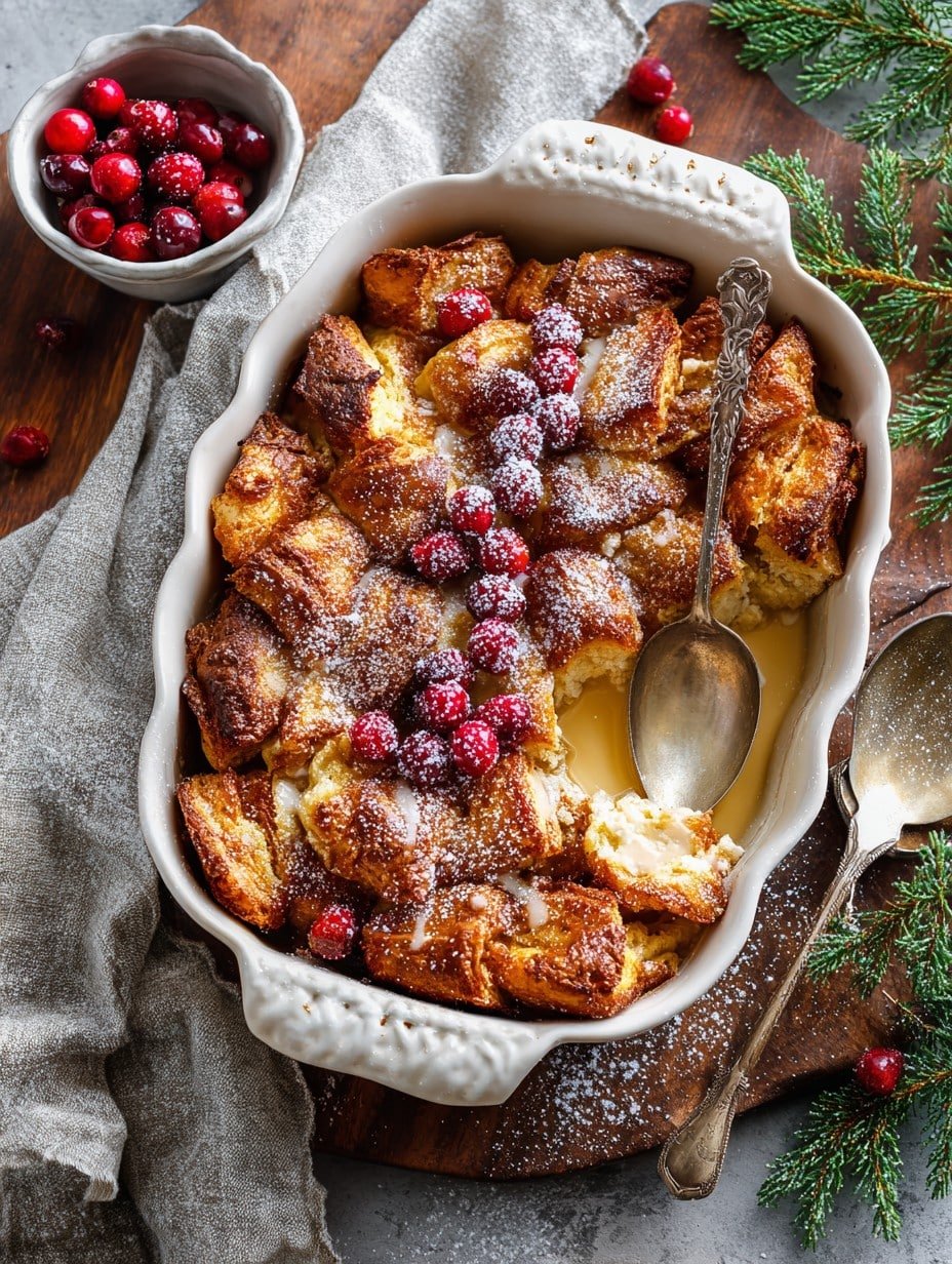 Eggnog Croissant French Toast Bake