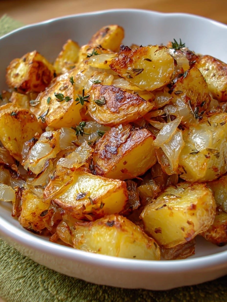 OVEN FRIED POTATOES & ONIONS Recipe