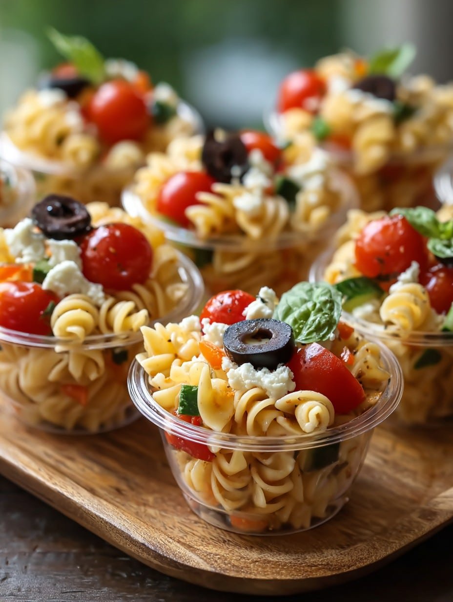Pasta Salad Cups Recipe For your next graduation party