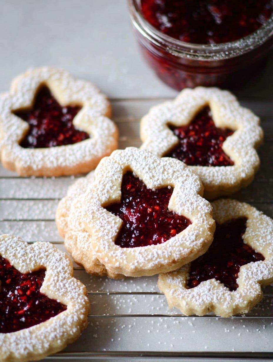 Raspberry Linzer Christmas Cookies