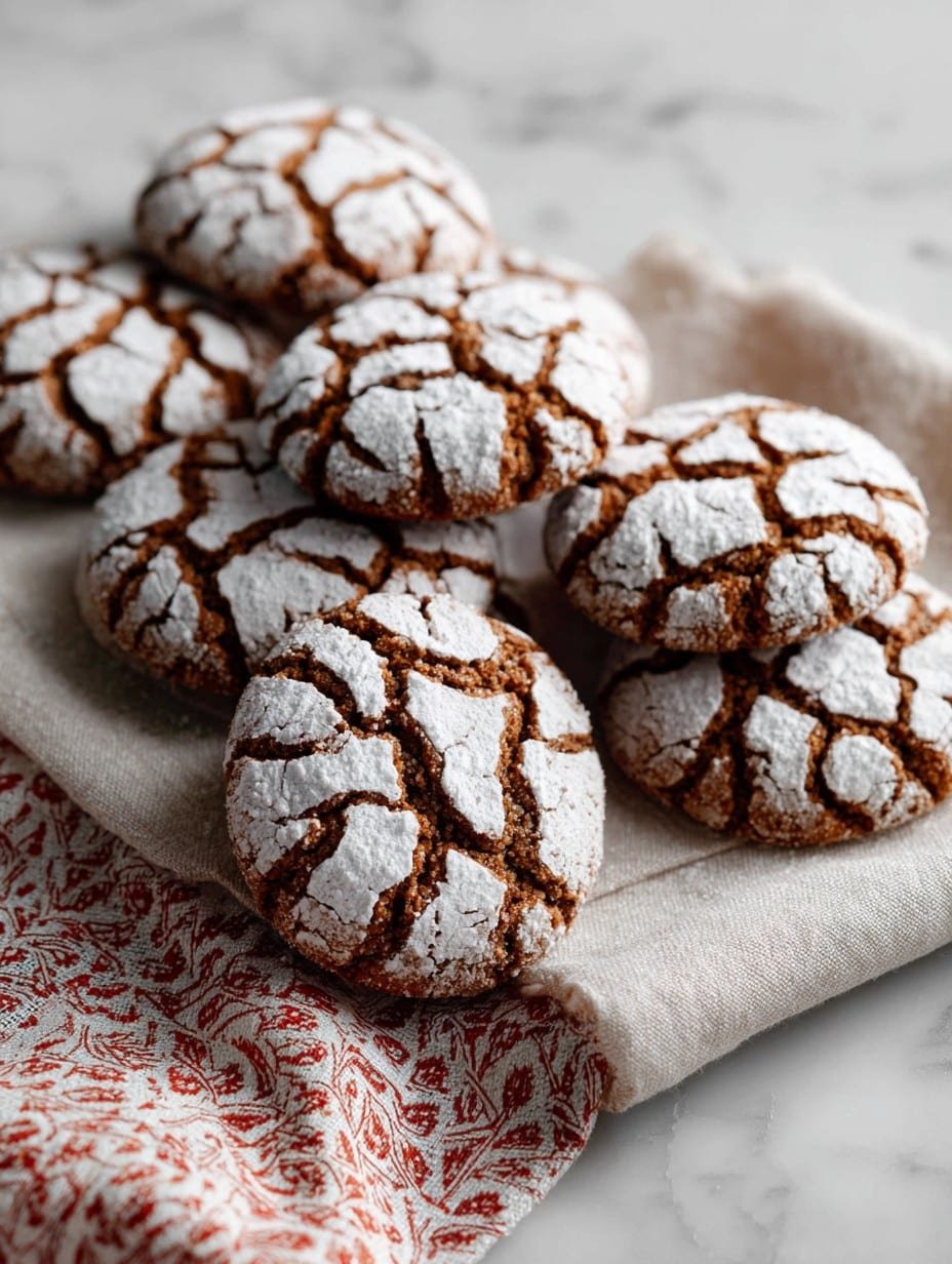 Soft and Spiced Gingerbread Crinkle Cookies