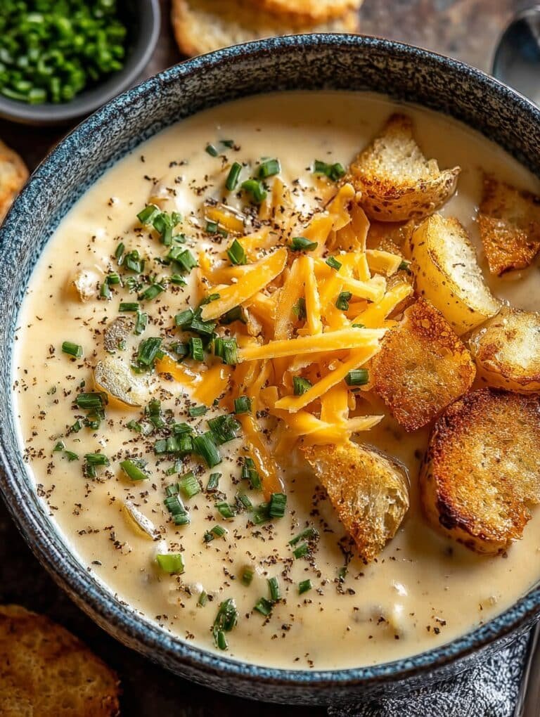Creamy Cheddar Garlic Potato Soup Everyone Loves – My Cozy Go-To