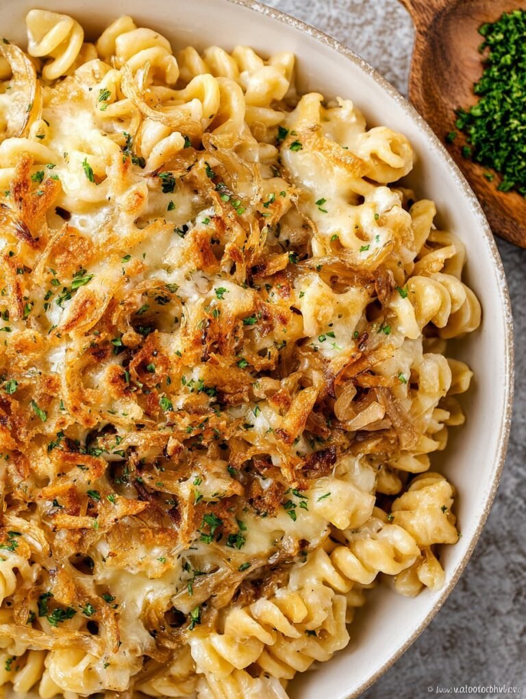 French Onion Pasta: Cozy, Cheesy Comfort (My Family’s Go-To!)