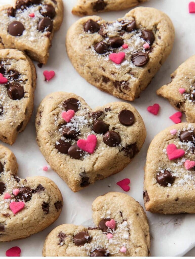 Heart Shaped Chocolate Chip Cookies for Valentine’s Day Recipe