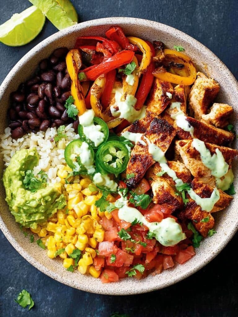 Loaded Chicken Fajita Burrito Bowl: My Go-To Weeknight Hero