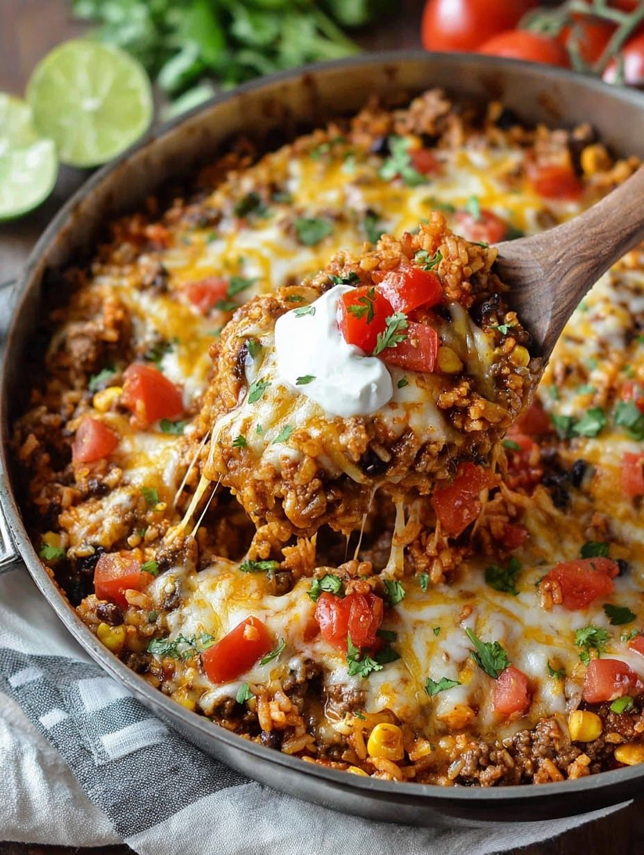 Mexican Beef and Rice Skillet