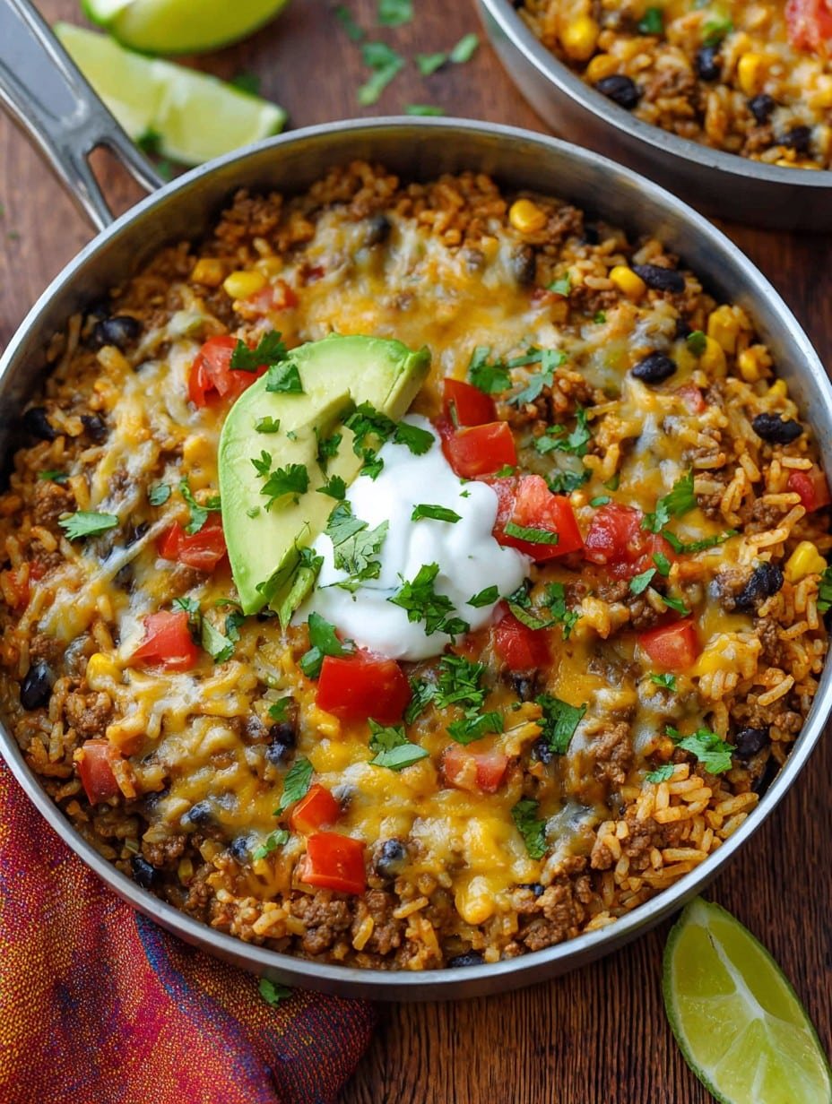 Mexican Beef and Rice Skillet