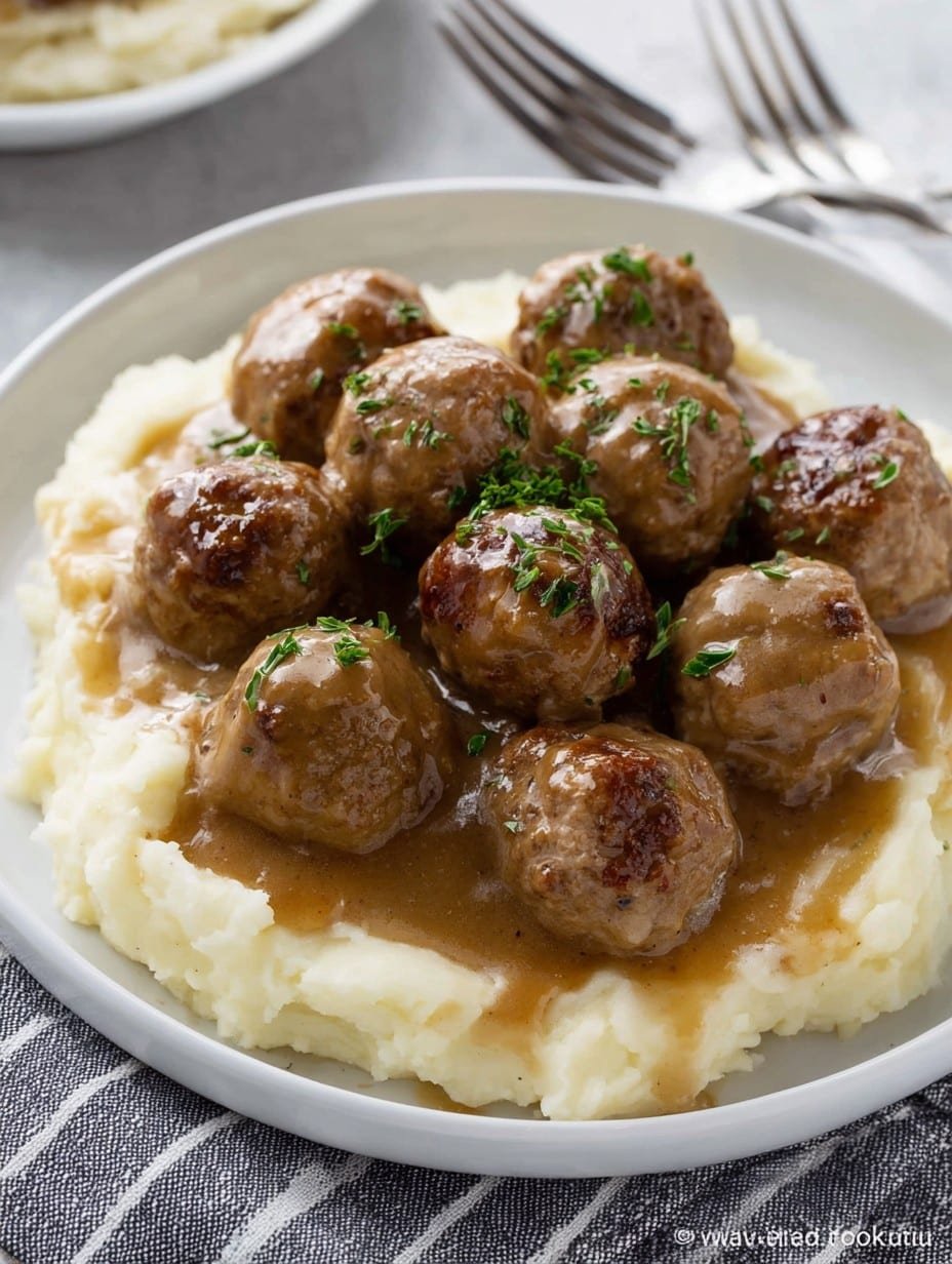 Slow Cooker Meatballs and Gravy