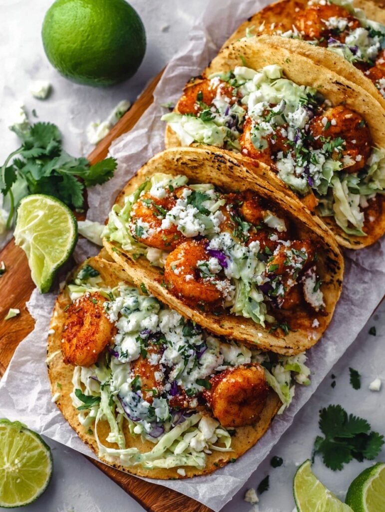 Spicy Shrimp Tacos with Garlic Cilantro Lime Slaw Guide