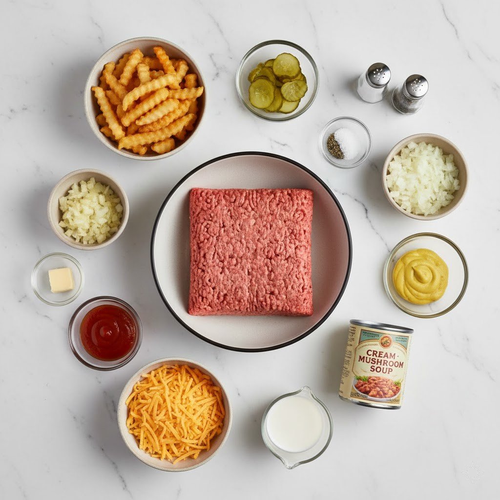 Cheeseburger French Fry Casserole