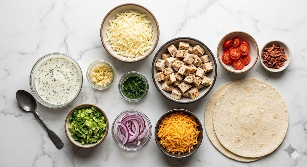 Cheesy Garlic Chicken Wraps