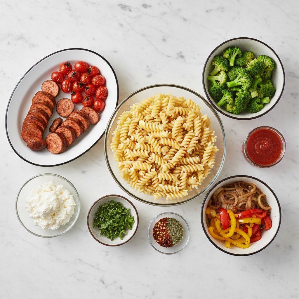 Chicken Sausage Pasta Meal Prep Bowl
