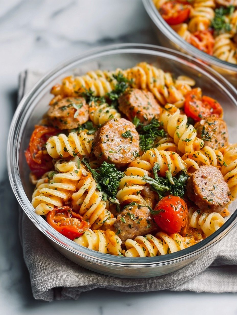 Chicken Sausage Pasta Meal Prep Bowl